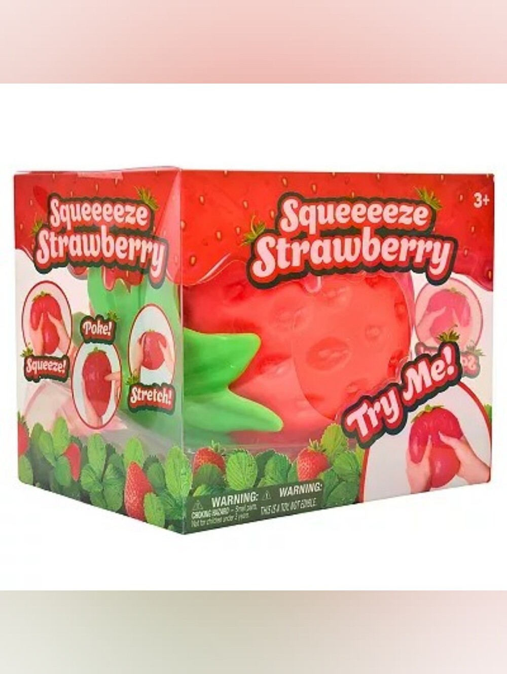 Squeezy Strawberry Squishy Toy - Red